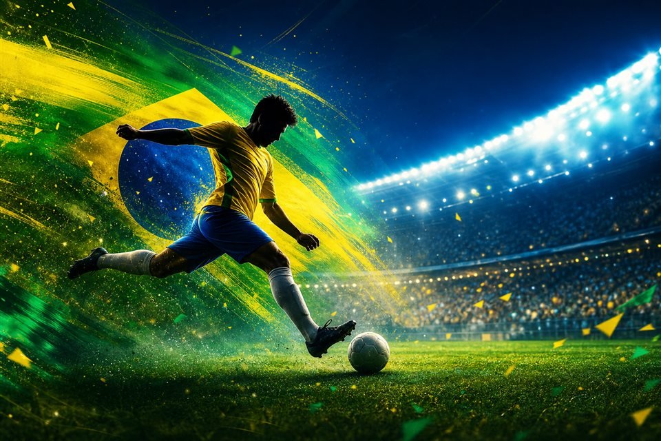 Brazil football nation match-night artwork